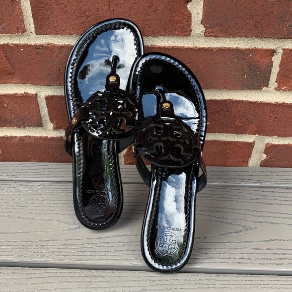 Tory Burch Shoes - Tory Burch Miller Sandals in Black Patent Leather